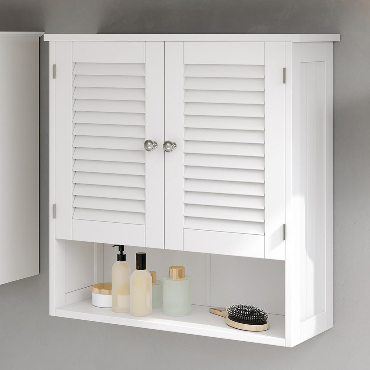 HÄNGESCHRANK Riad Weiß 60 x 66 cm mit 2 Türen - Weiß, Holzwerkstoff (60/66/20cm) - Vicco