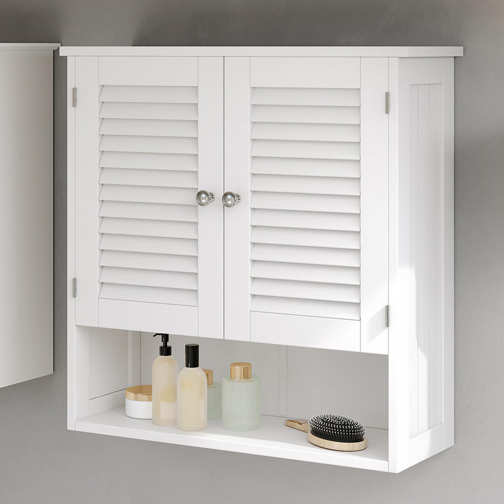 Thumbnail - Vicco Hängeschrank, Weiß, Holzwerkstoff, 2 Fächer, Rechteckig, 60x66x20 cm, Badezimmer, Badezimmerschränke, Hängeschränk...