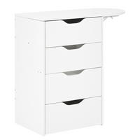 SCHMINKTISCH mit Spiegel und Hocker Weiß Beloeil - Weiß, Holzwerkstoff (80/118/40cm) - Beliani