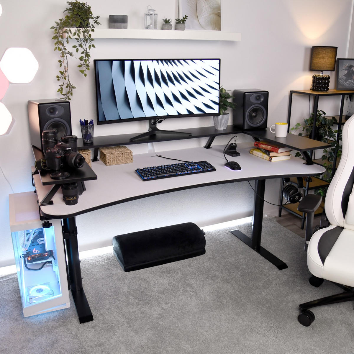 SCHREIBTISCHAUFSATZ Arena 80/23/15 cm Schwarz - Schwarz, Metall (23/80/15cm) - Arozzi