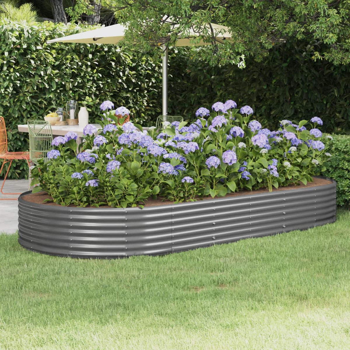 HOCHBEET Verzinkter Stahl 296x140x36 cm Grau - Grau, Metall (296/36/140cm)