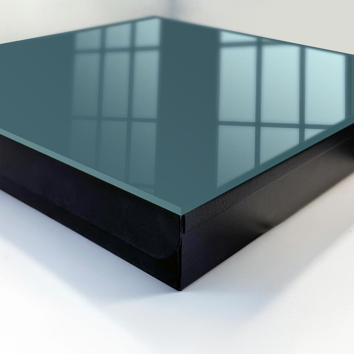 SCHLÜSSELBOX Schwarz 30x30 cm- Türöffnung nach rechts - Mattes Türkis - Türkis, Metall (30/30/5cm) - TULUP