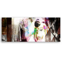 WANDBILD tanzende ballerina - Multicolor, Textil (90/30cm) - Feeby