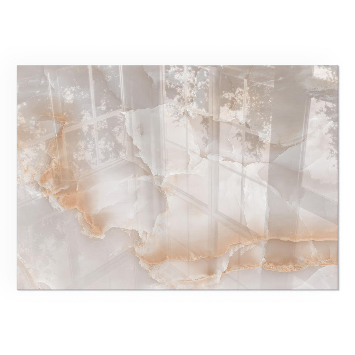 GLASPLATTE für Kamin 100x70 cm - Beige, Glas (100/70/0.4cm) - TULUP