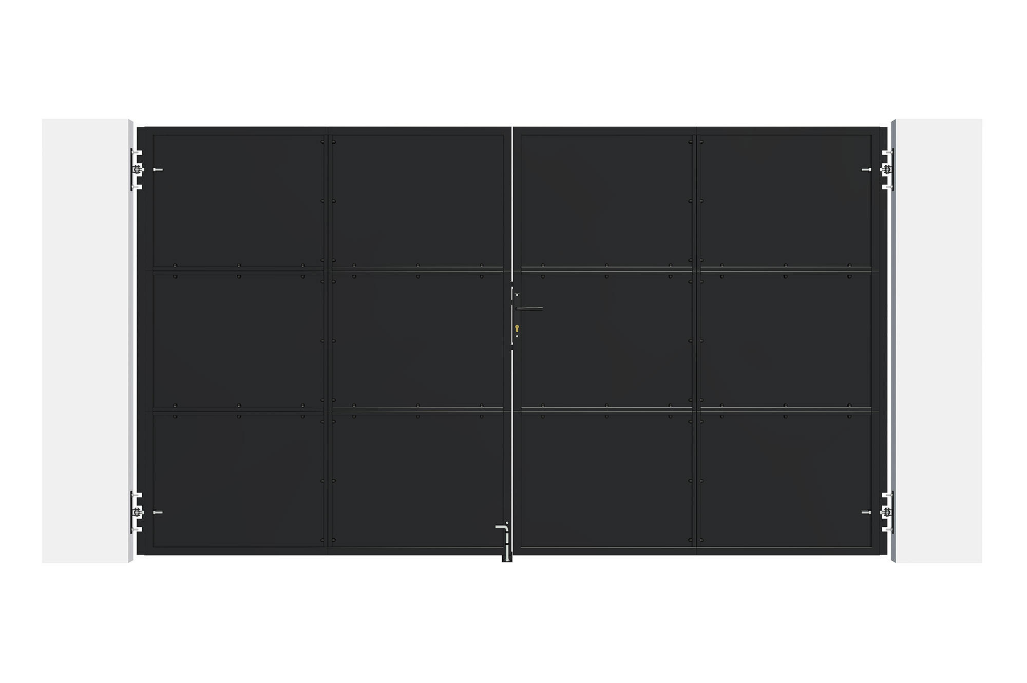 Casanoov Doppelflügeltor Schwarz 343x200 cm