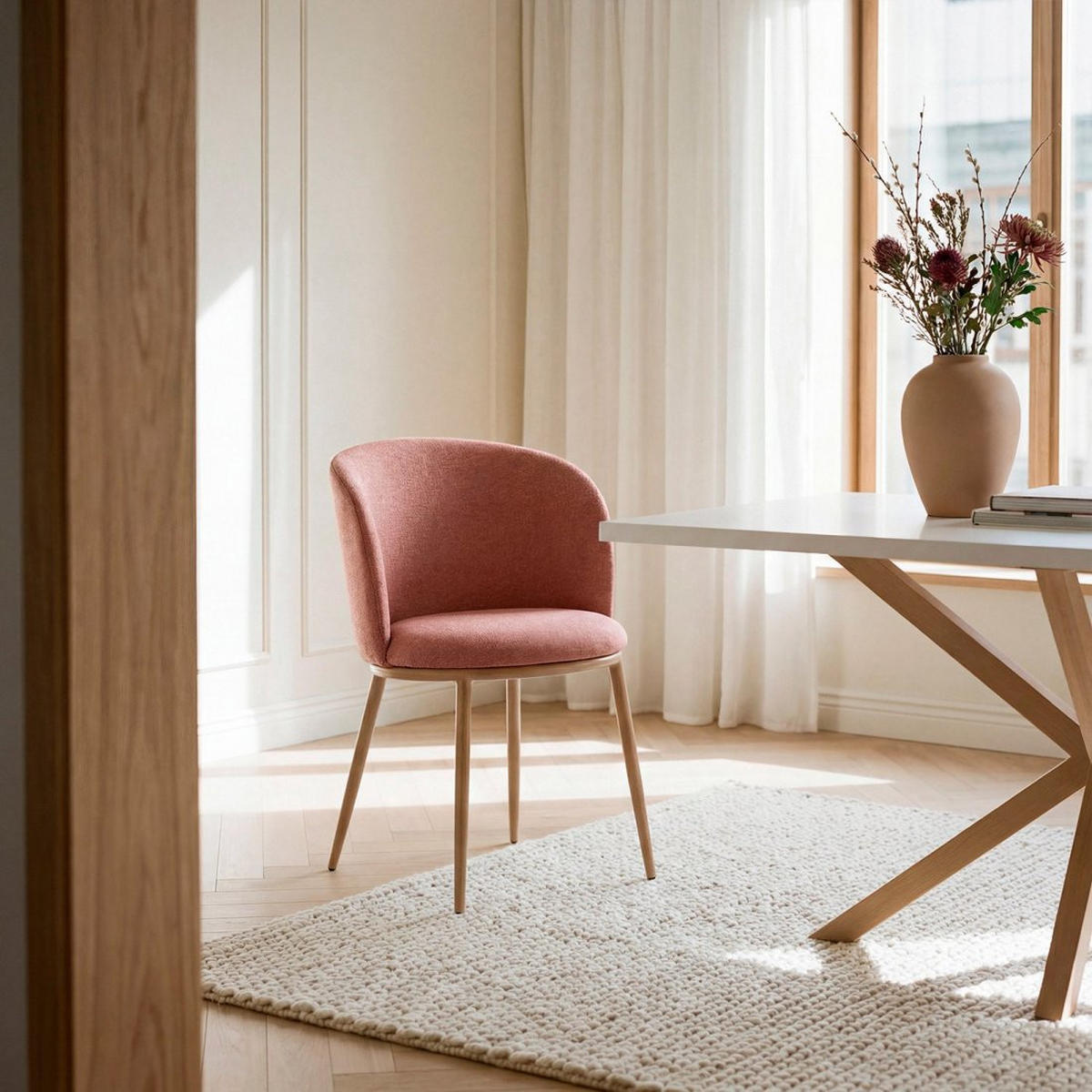 ESSZIMMERSTUHL Nolan Terrakotta / Orange 51 cm x 80 cm 2er-Set - Terracotta, Textil (51/80/57cm) - Klast Home