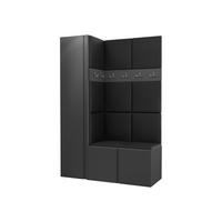 GARDEROBEN-SET Orion IX - Graphitfarben/Schwarz, Holzwerkstoff/Kunststoff (124/186/46cm) - MIRJAN24