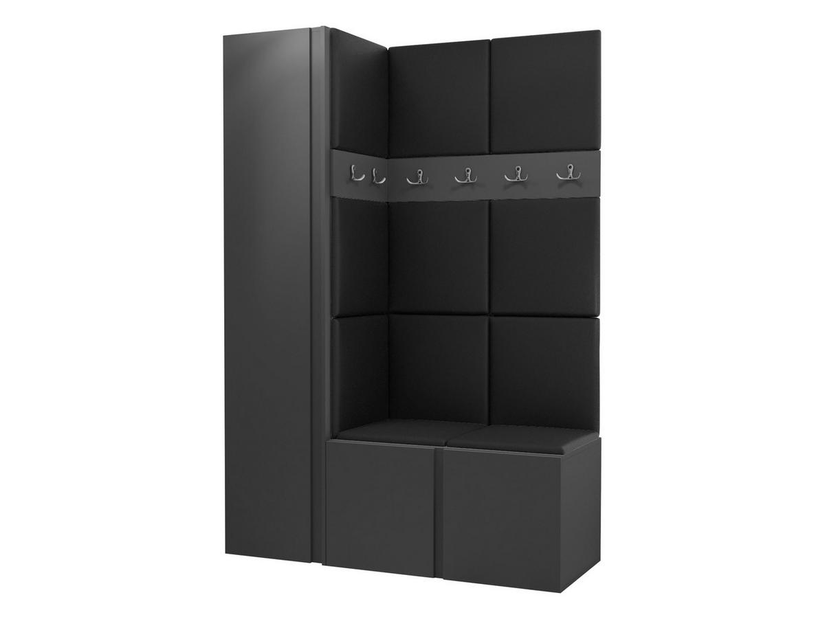 GARDEROBEN-SET Orion IX - Graphitfarben/Schwarz, Holzwerkstoff/Kunststoff (124/186/46cm) - MIRJAN24