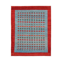 TEPPICH Rizbaf Blau 188/151 cm Schurwolle - Blau, Textil (151/188cm) - Looma