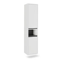 HOCHSCHRANK Viola Weiß/Grau 38 x 170 cm mit 2 Türen - Weiß/Grau, Holzwerkstoff (38/170/33cm) - Vicco
