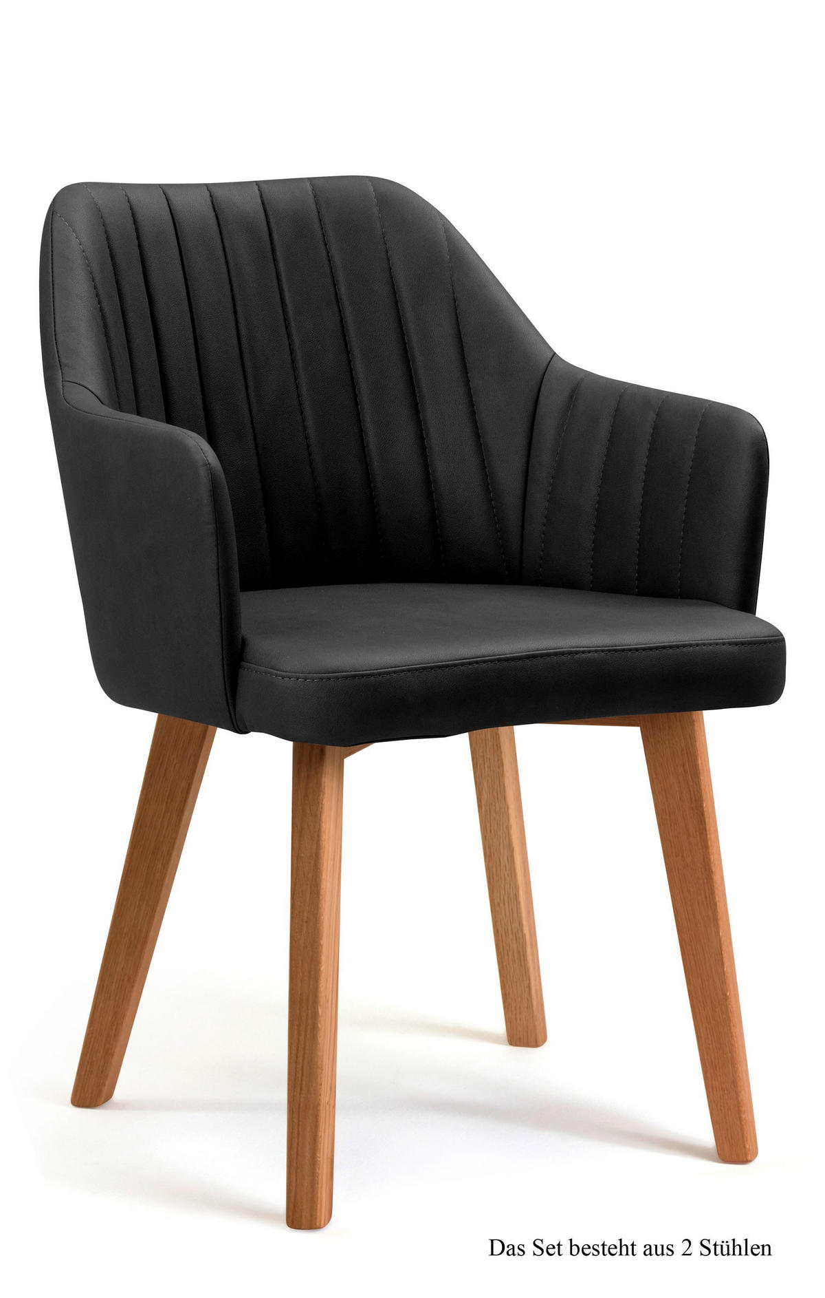 ARMLEHNSTUHL (2er-Set) Dasi 58x81x60 Eiche geölt/Anthrazit - Eichefarben/Anthrazit, Kunststoff (60/81/58cm) - 58aufmkessel