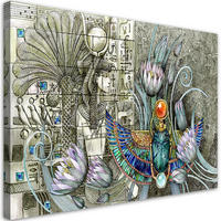 WANDBILD ägyptische hieroglyphen und skarablen - Beige, Textil (60/40cm) - Feeby