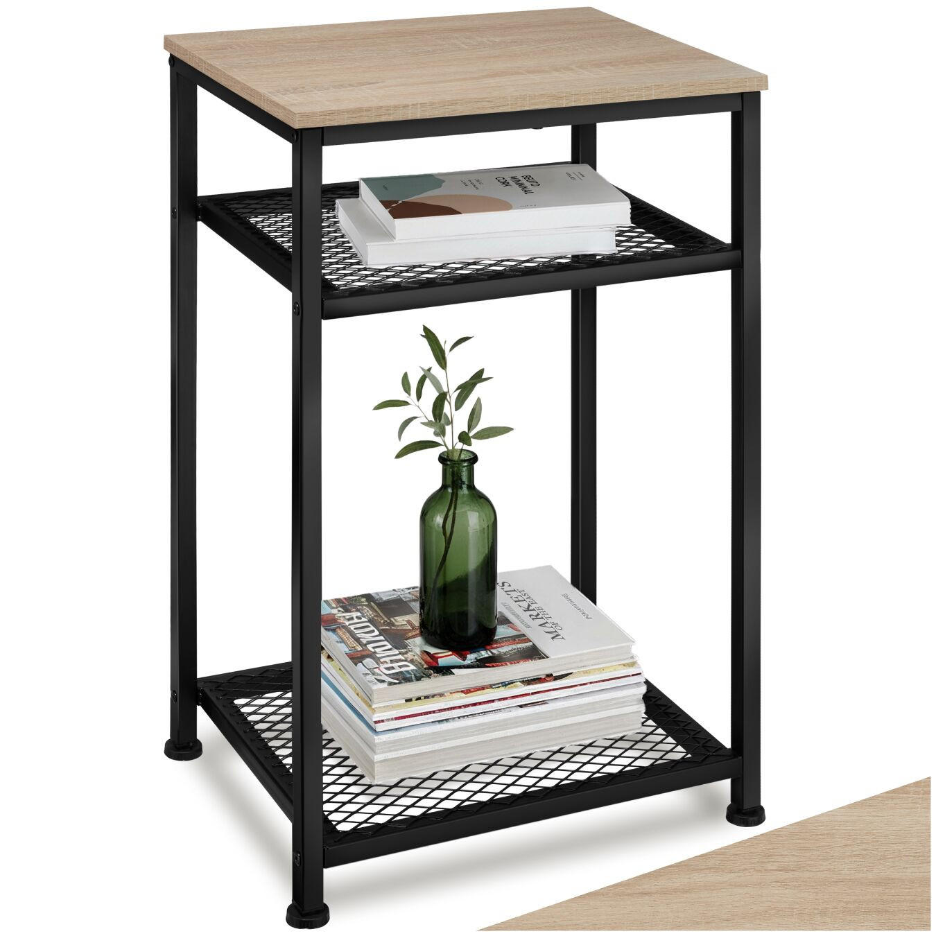 BEISTELLTISCH York,45,5 x 36 x 75,5 cm,Industrial Holz hell, Eiche Sonoma - Naturfarben, Holz (36/45.5/75.5cm) - tectake