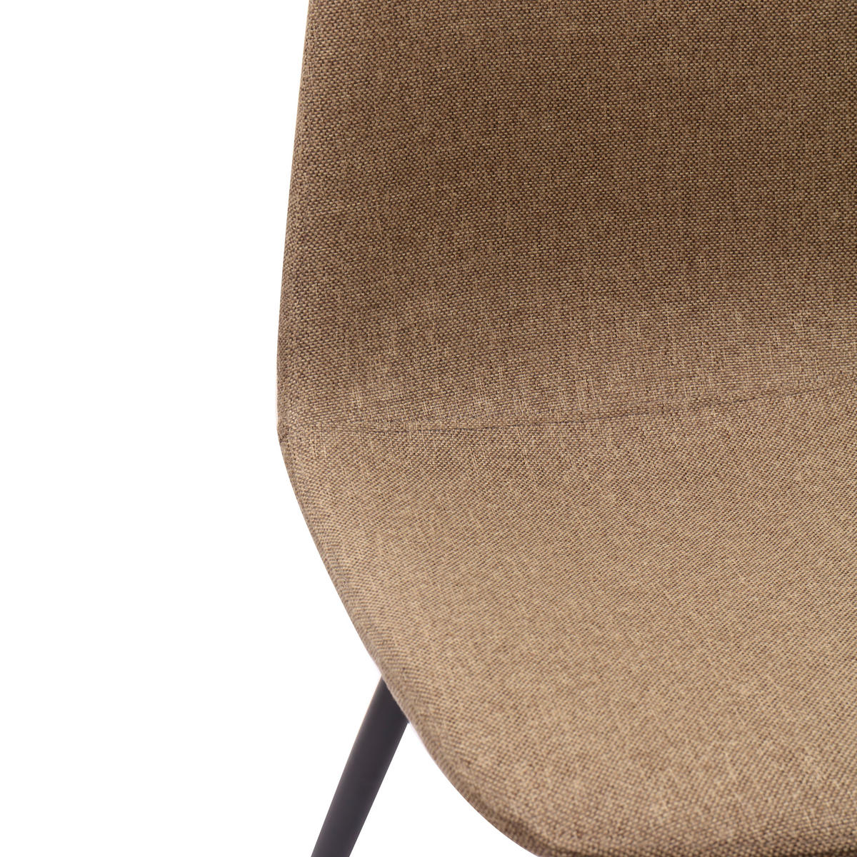 STUHL-SET DE-36873 2 Stück mit Stoffbezug und Metallbeinen Dunkelkhaki - Hellbraun, Metall (52/84.5/43cm) - ComfortXL