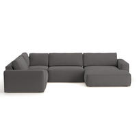 WOHNLANDSCHAFT mit wasserabweisendem Stoff - Dunkelgrau/Anthrazit, Holz/Kunststoff (367/89/249cm) - Cotta