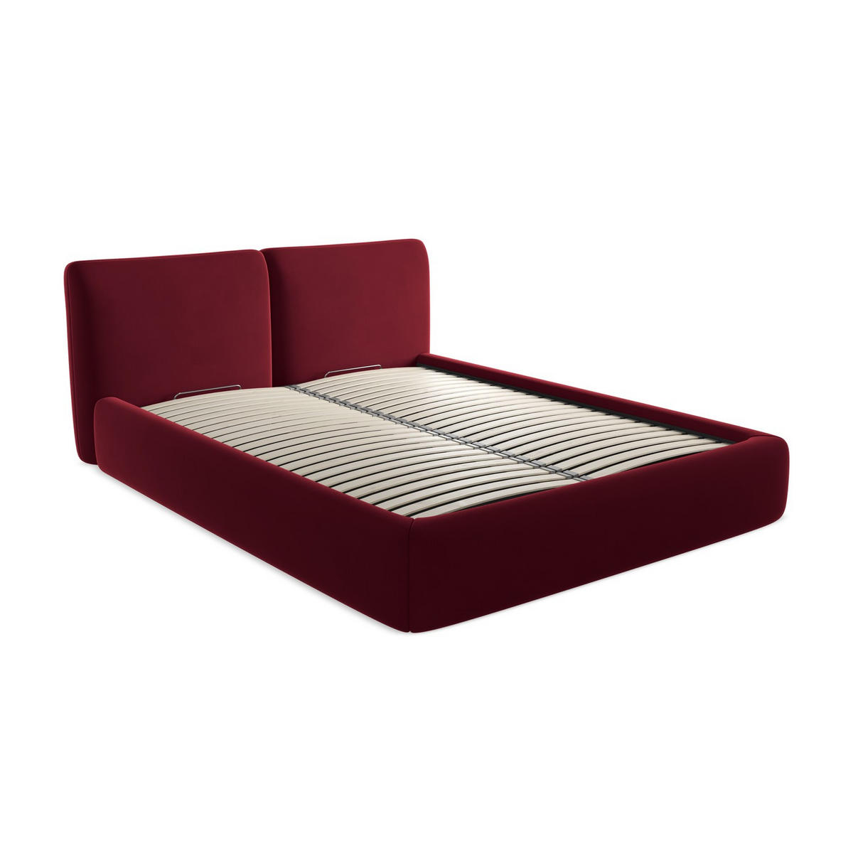 POLSTERBETT mit Bettkasten und Lattenrost 180x228 Rot - Bordeaux/Rot, Kunststoff/Textil (160/200cm) - LaMiaSofa
