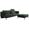SCHLAFSOFA SALENTO Grün Cord - Schwarz/Grün, Textil/Metall (221/82/193cm) - MKS