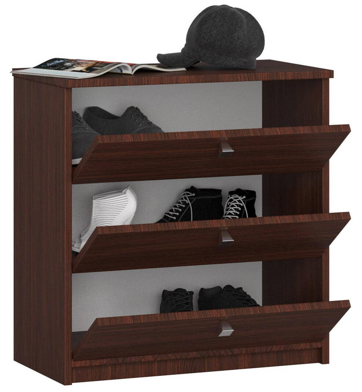SKŘÍŇ NA BOTY Tmavě hnědá 62/60/31 - tmavě hnědá, kompozitní dřevo (60/62/31cm) - RAUMHIRSCH FURNITURE