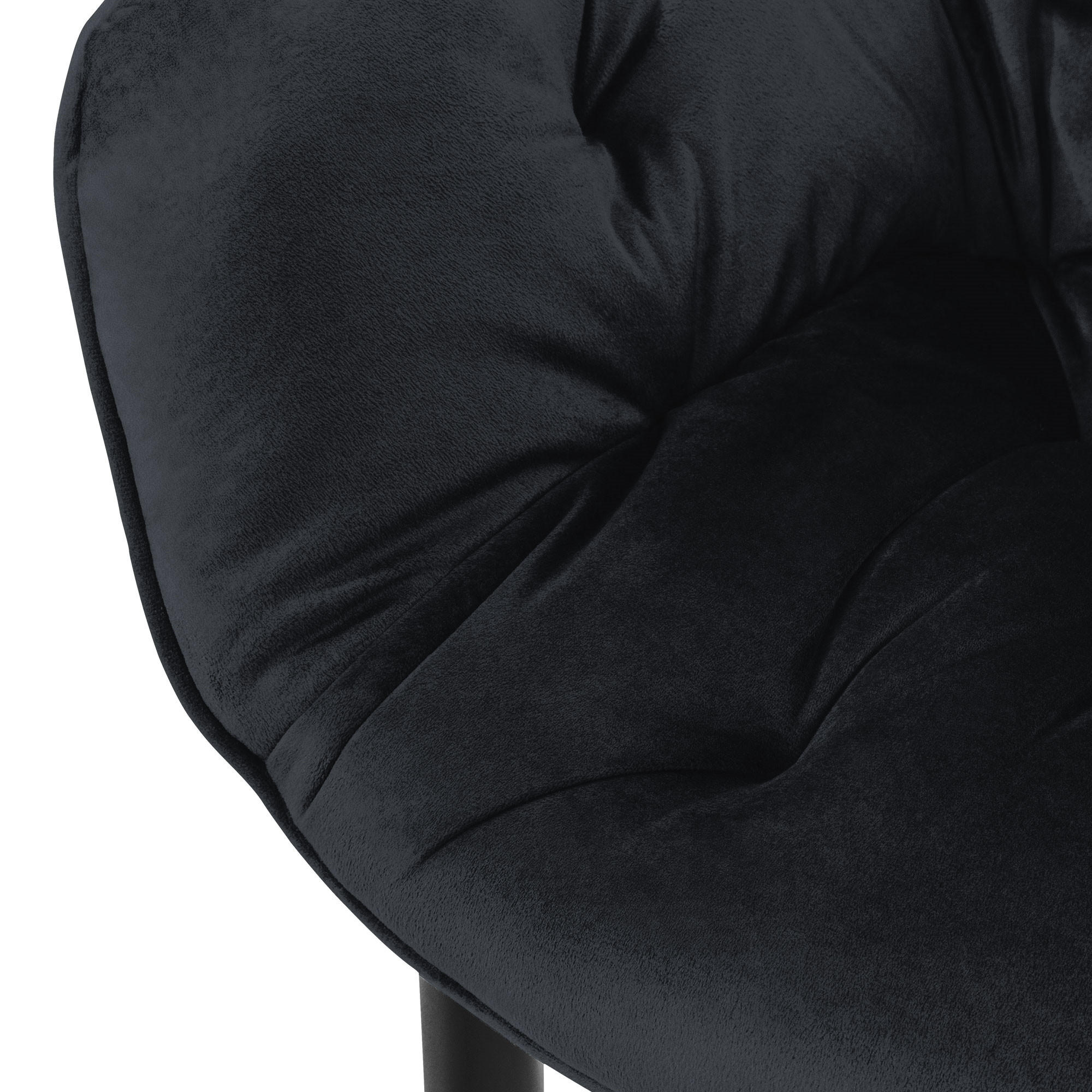 ESSZIMMERSTUHL Samt Schwarz 6er Set - Schwarz, Metall (67/83/59cm) - ML-DESIGN