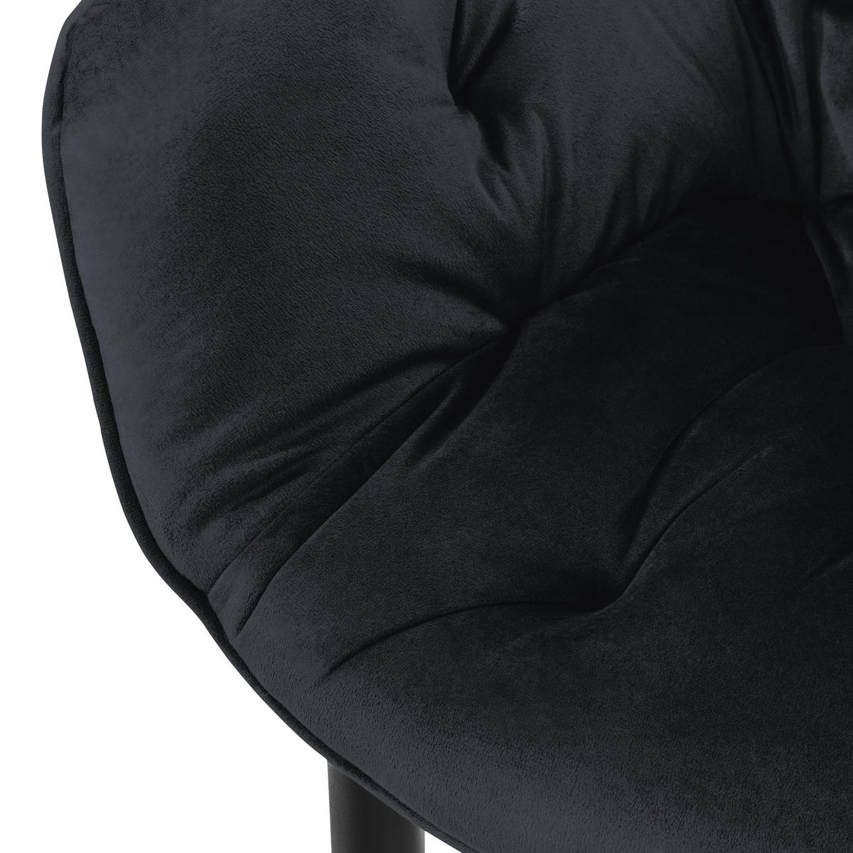 ESSZIMMERSTUHL Samt Schwarz 6er Set - Schwarz, Metall (67/83/59cm) - ML-DESIGN