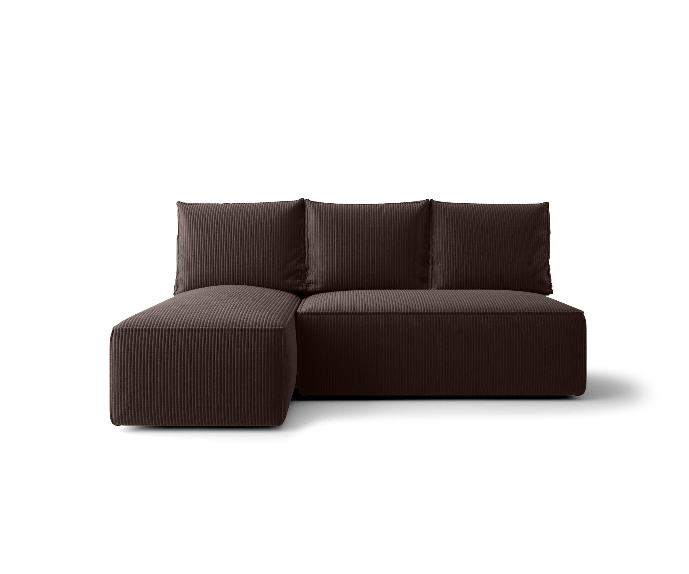 ECKSOFA mit Schlaffunktion SAVIO MINI Poso 06 Links - Braun, Textil (200/140cm) - Bedante