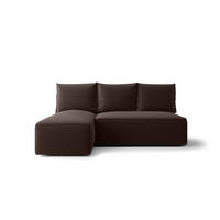 ECKSOFA mit Schlaffunktion SAVIO MINI Poso 06 Links - Braun, Textil (200/140cm) - Bedante