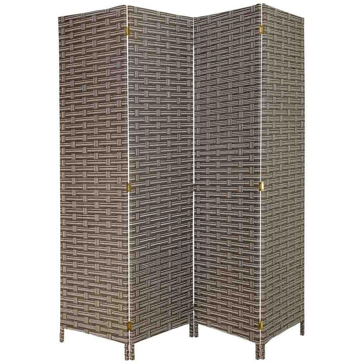 PARAVENT aus geflochtenem Papier mit 4 PANEELE, 3x180cm - Grau, Papier (200/180/3cm) - Wanderlust