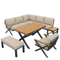 LOUNGEGARNITUR-DESIGN Grau/Beige - Beige, Metall - ComfortXL