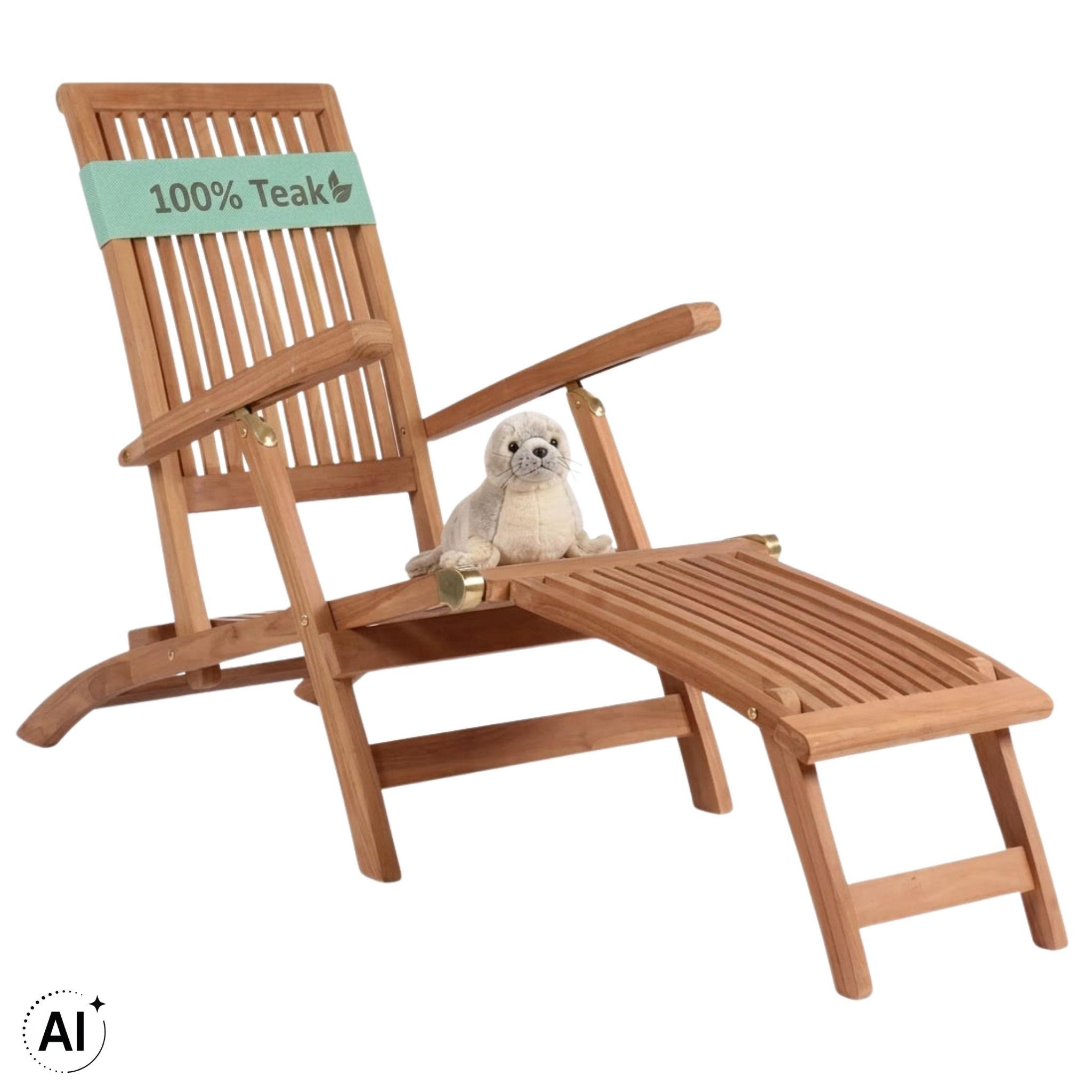 DECKCHAIR Yacht - Naturfarben, Naturmaterialien/Holz (60/93/170cm) - Mr. Deko