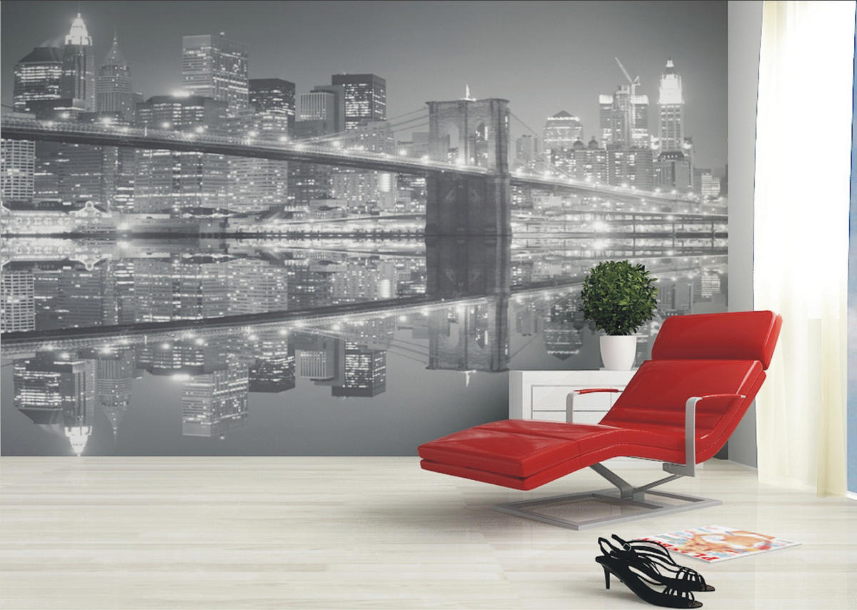FOTOTAPETE New York 375 x 270 cm - Grau, Papier (375/270cm) - Sanders & Sanders