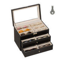 BRILLENBOX - Multicolor, Glas/Holzwerkstoff (33.5/22.5/19cm) - Relaxdays