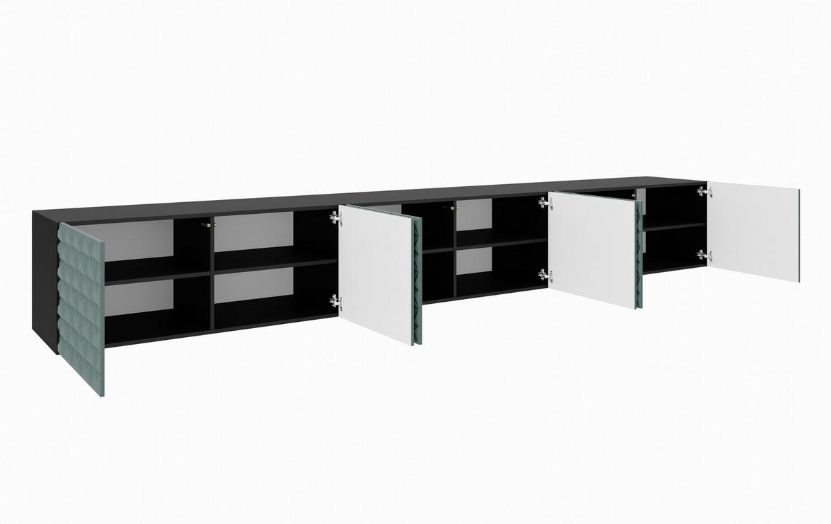 TV-SCHRANK CALI - Schwarz/Grün, Holzwerkstoff (300/41/40cm) - Meblini