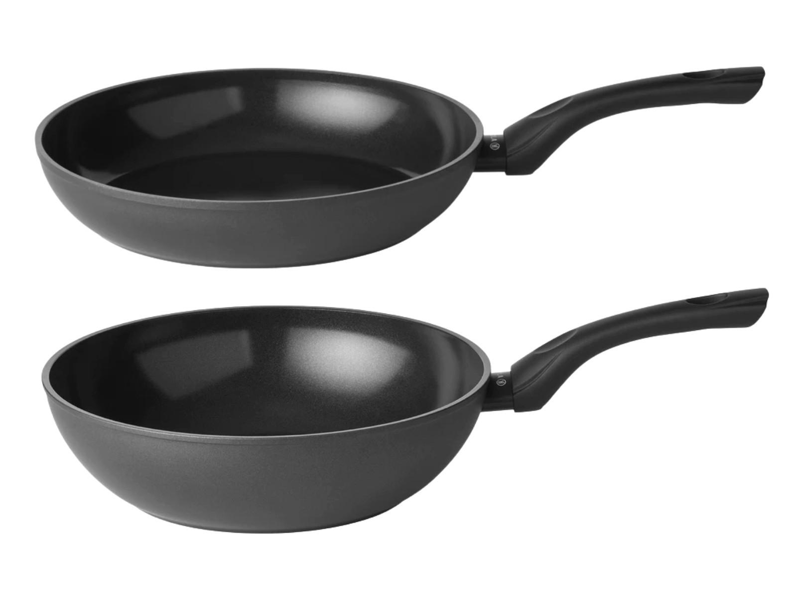 PFANNENSET Kochgeschirr Set Stonehenge 2-Delig - Bratpfanne ø 28 cm und Wok-Pfanne ø 28 cm - keramische antihaftbeschichtung - Schwarz, Metall - Sola