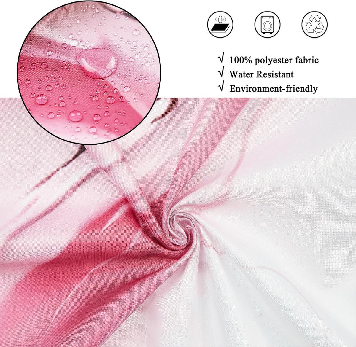 DUSCHVORHANG Aquarell Marmor 180 x 180 cm - Pink, Textil (180/180cm) - Kaket