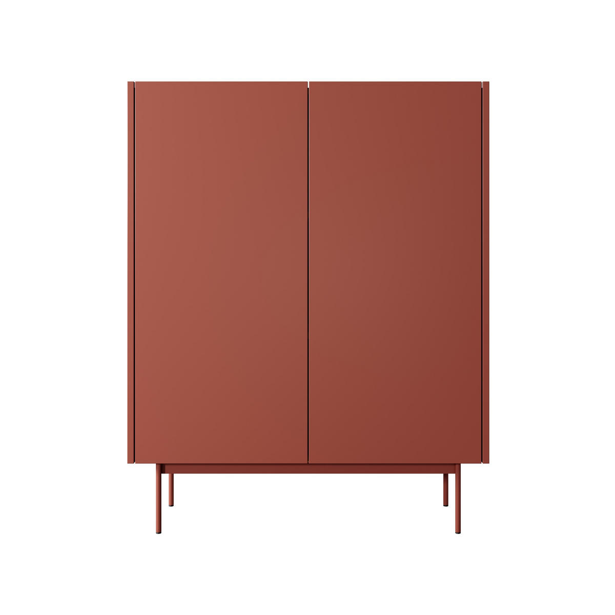 HIGHBOARD COLORE 97/122/37 cm mit 2 Türen Rot - Rot, Holzwerkstoff (97/122/37cm) - MASSENO