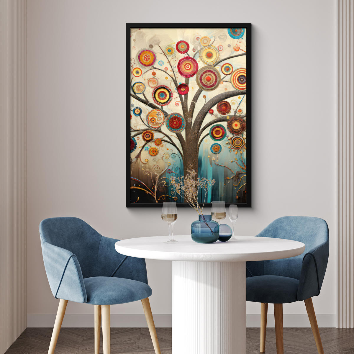 POSTER MIT RAHMEN Baum - Baum des Lebens - Farbe 60x90 cm - Braun, Papier (60/90cm) - MuchoWow