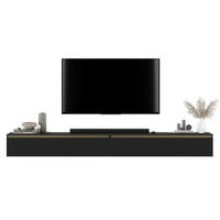 TV-LOWBOARD 2-er Set Selene Schwarz Matt Glamour 140 cm - Schwarz, Holzwerkstoff (280/30/35cm) - Meble Lindner