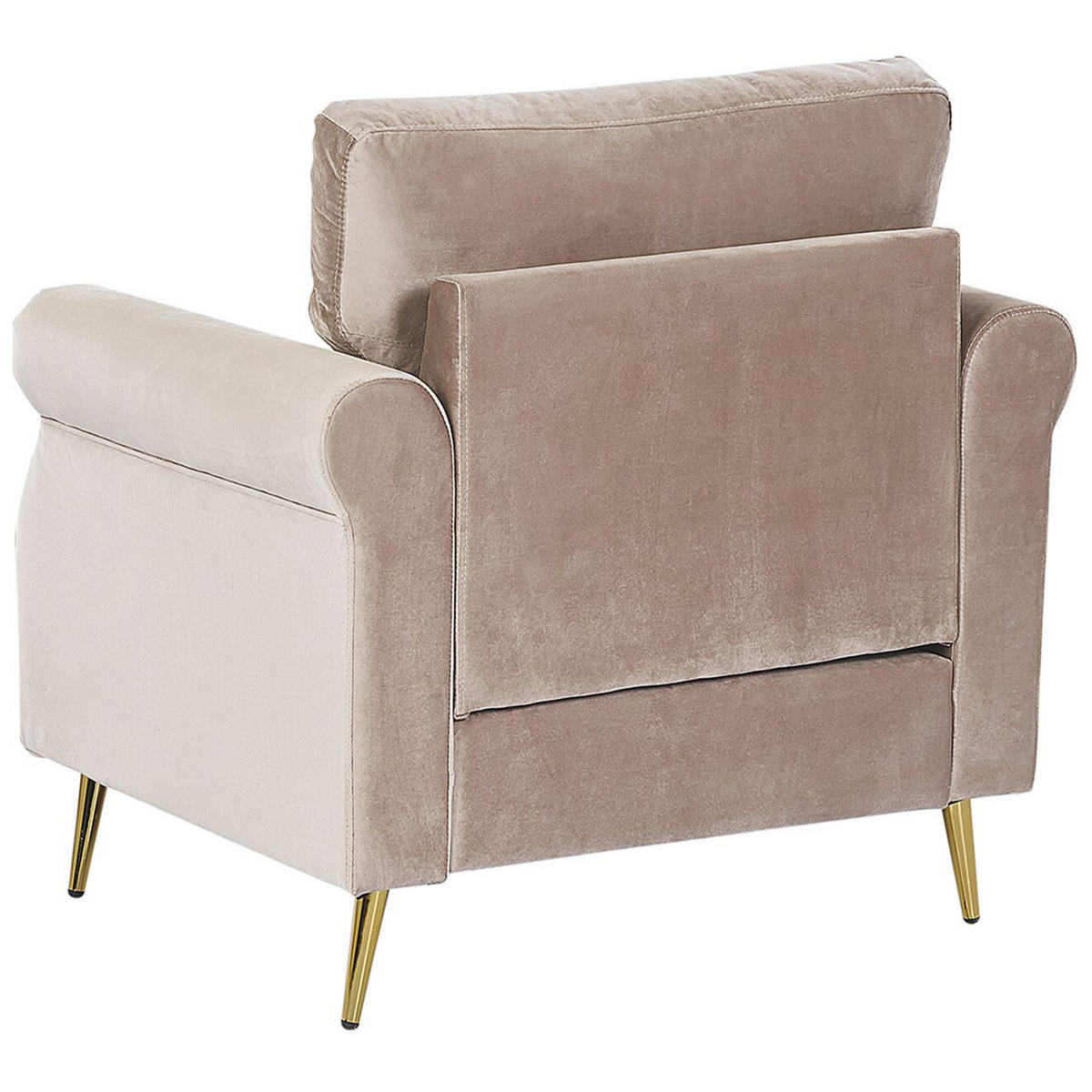 SESSEL Samtstoff Beige Vietas - Beige, Textil/Metall (85/90/67cm) - Beliani