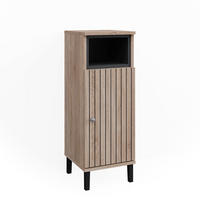 MIDISCHRANK Aquis Sonoma 30 x 86.8 cm mit Tür und offenem Fach - Braun/Sonoma Eiche, Holzwerkstoff (30/81.8/30cm) - Vicco