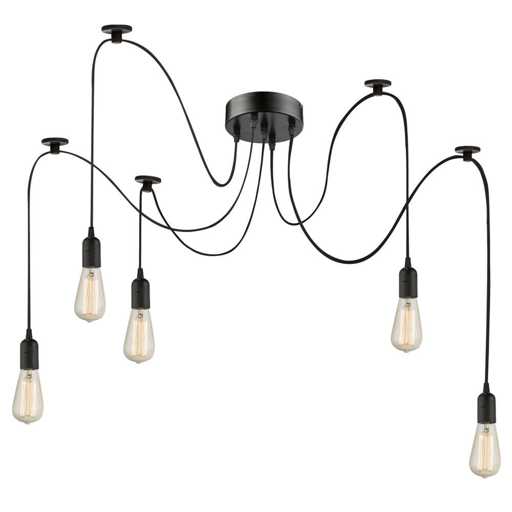 LED HÄNGELEUCHTE MARACANA Metall Schwarz - Schwarz, Textil (15/15/100cm)