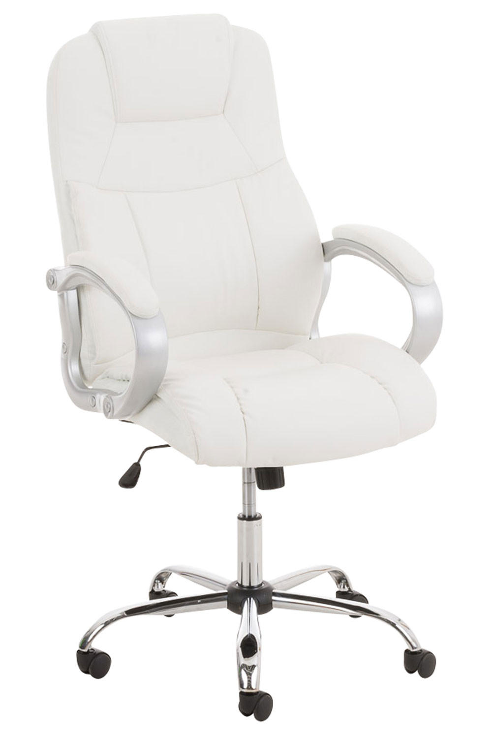 BÜROSTUHL SYDNEY 113x66x70 Weiß Kunstleder - Weiß, Leder/Metall (66/113/70cm) - DELUKE