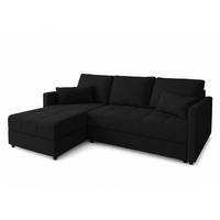 ECKSOFA L Form Dolceo Schwarz 226/140/78 cm – Schlaffunktion Universell Links Rechts - Schwarz, Kunststoff/Textil (140/226cm) - AX Living