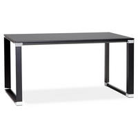 SCHREIBTISCH Modern Chromdetails Große Arbeitsfläche KERIX, Schwarz 140x70x74 cm - Schwarz, Holz/Metall (70/140/74cm) - KADIMA DESIGN