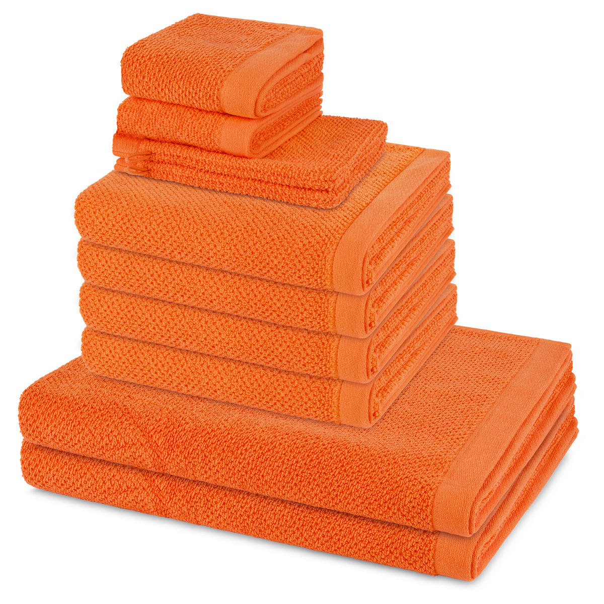 FROTTIERSET Bliss 8-teilig - Orange, Textil (50/100cm) - MÖVE