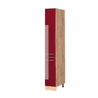 APOTHEKERSCHRANK Fame-Line Bordeaux Hochglanz 30 cm - Honigeiche/Bordeaux, Holzwerkstoff (30/206.8/58cm) - Vicco