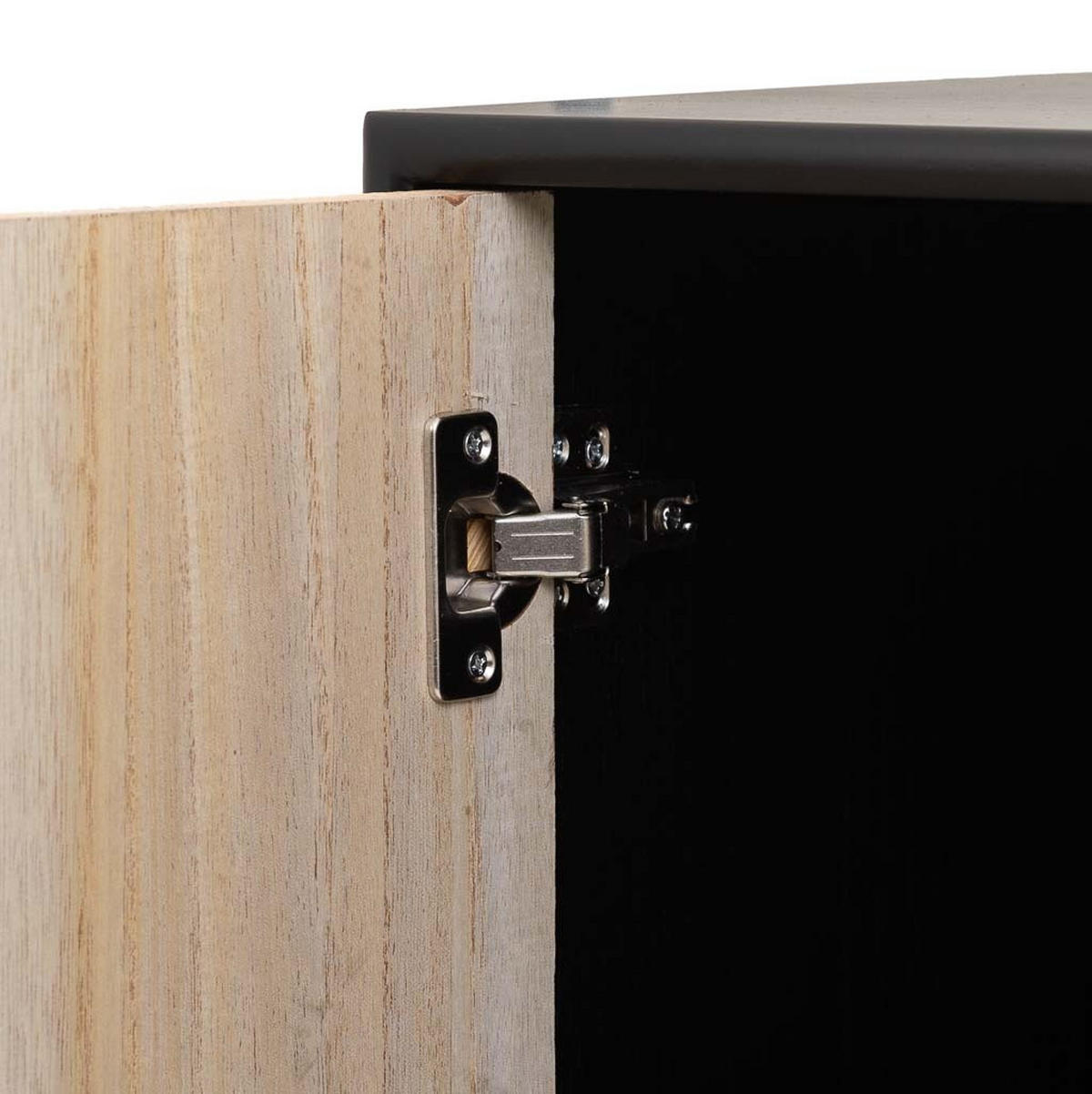 ANRICHTE aus Holz und Metall, braun, 80x34x80 cm - Schwarz, Holzwerkstoff (80/80/34cm) - Wanderlust