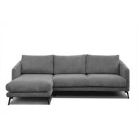 ECKSOFA VILT 4-Sitzer, dunkelgrau - Dunkelgrau/Schwarz, Holzwerkstoff/Textil (156/255cm) - Courtois Laville