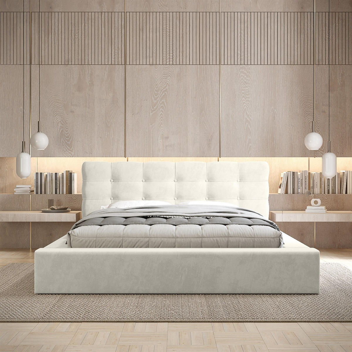 POLSTERBETT Antonio In Ditra - Creme, Holzwerkstoff/Textil (160/200cm) - Fun Möbel