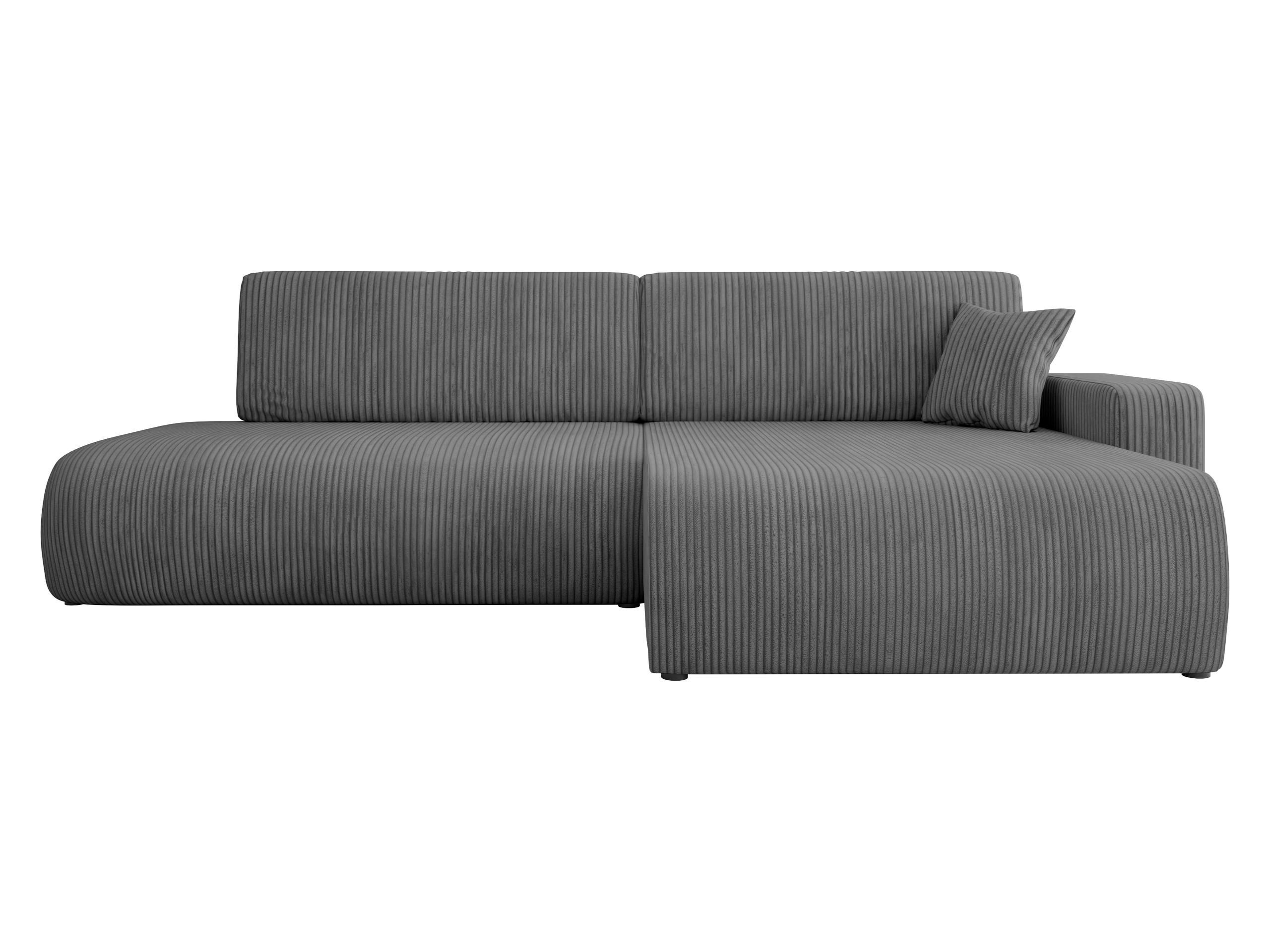 ECKSOFA Piano O Cord - Schwarz/Grau, Holz/Kunststoff (262/145cm) - MIRJAN24
