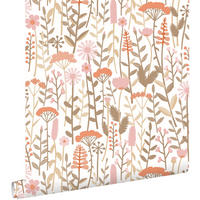 TAPETE Feldblumen 50 x 900 cm - Terracotta, Papier (50/0.1cm) - ESTAhome